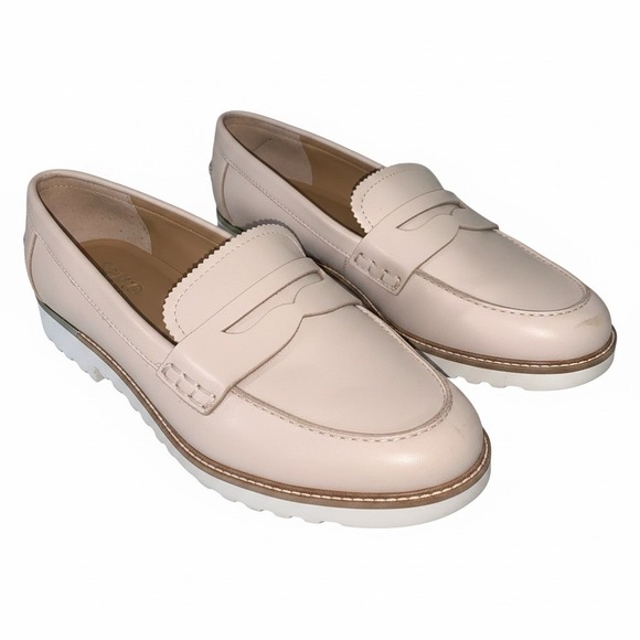 Franco Sarto Shoes - Franco Sarto Penny Loafers Beige Calf Leather Womens 10